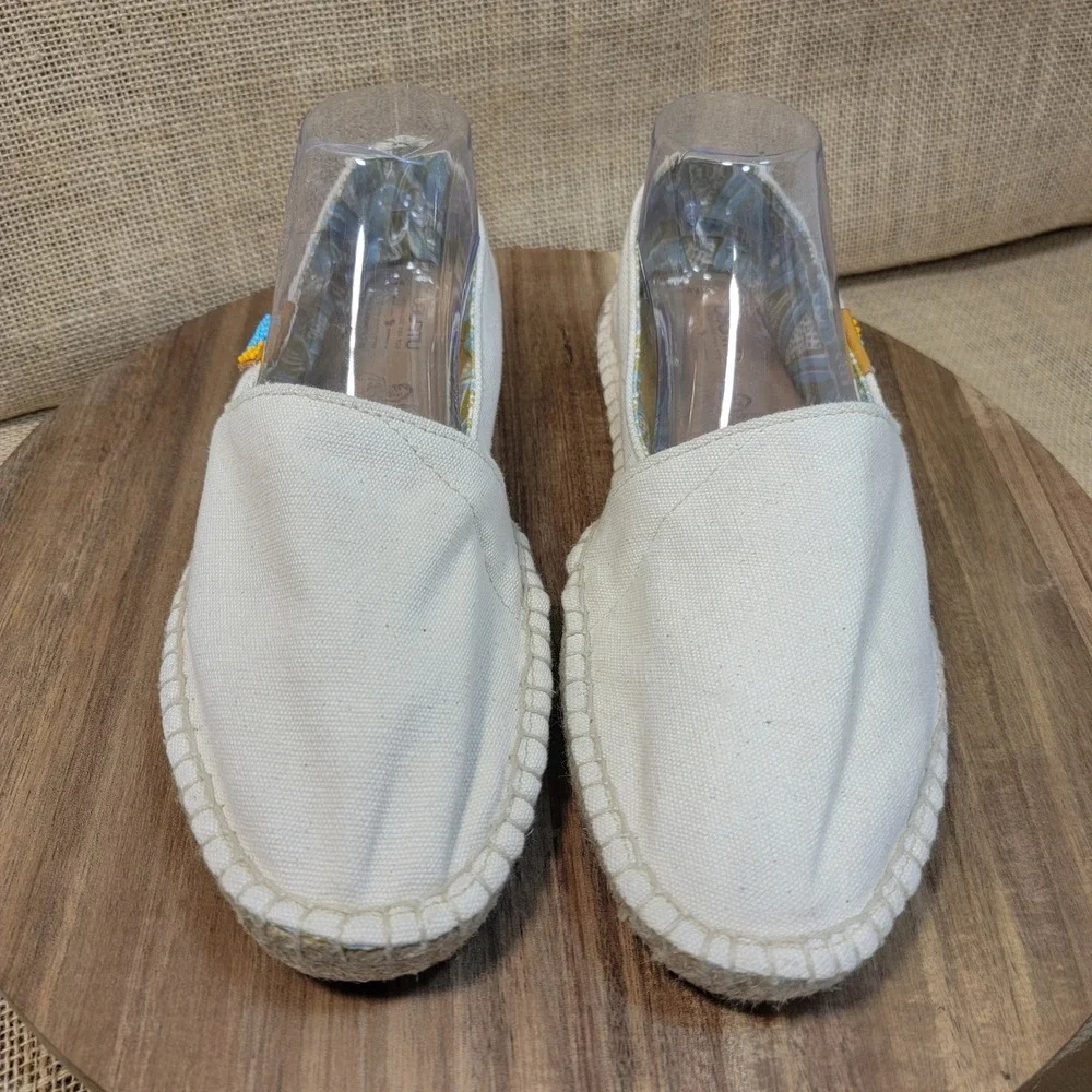 Ubuntu Espadrille Slip On Shoes Handmade in Kenya Beige Beaded Women's Size‎ 9M